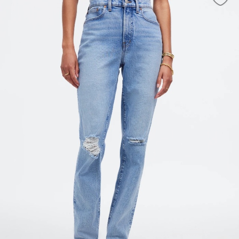 Madewell Women’s Blue Ankle Cropped Jeans Distressed Details Sz 25 - Picture 2 of 16